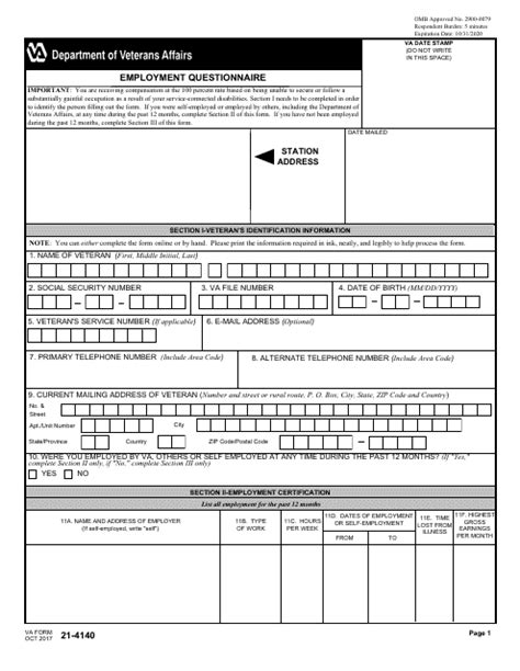 5 Ways To Fill Out Va Form 21-4140