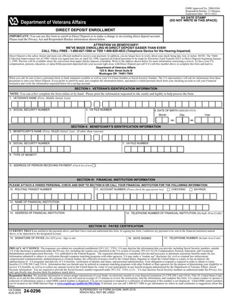 5 Ways To Fill Out Va Form 24-0296