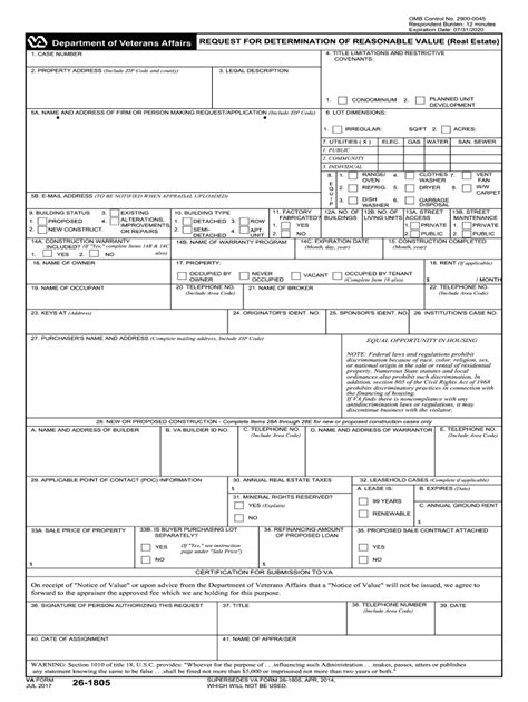 5 Ways To Fill Va Form 1805 Correctly