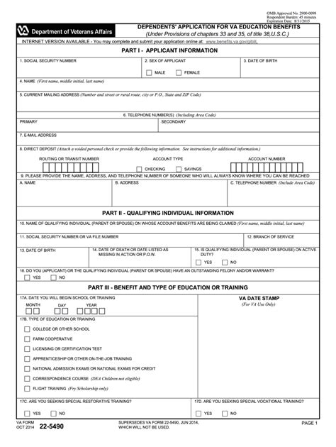 5 Ways To Fill Va Form 22-5490 Easily