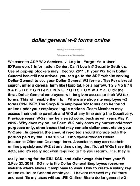 5 Ways To Get Dollar General W2 Form