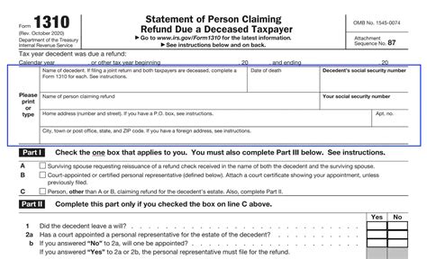 5 Ways To Get Irs Form 1310 Printable