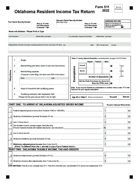 5 Ways To Get Oklahoma Tax Form 511 Printable