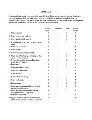 5 Ways To Interpret Stai Form Y-1 Scoring