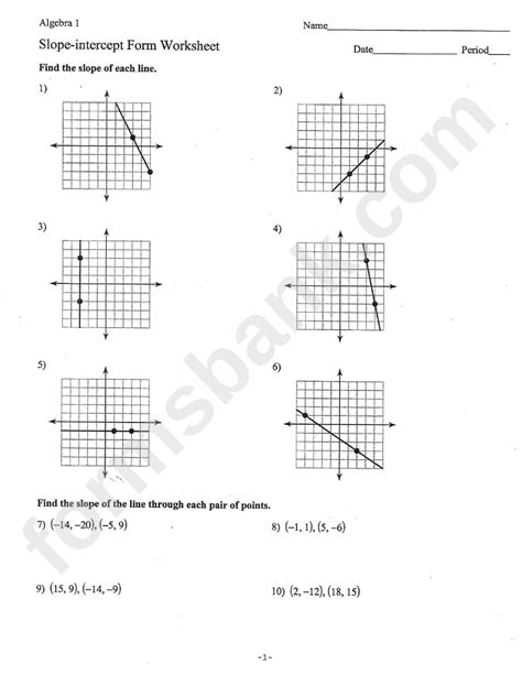 5 Ways To Master Algebra 1 Slope Intercept Form