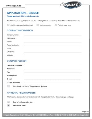 5 Ways To Master Coparts Add Bidder Form