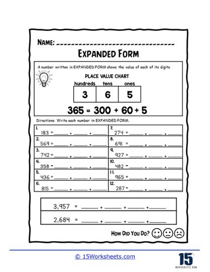 5 Ways To Master Expanded Form Worksheets