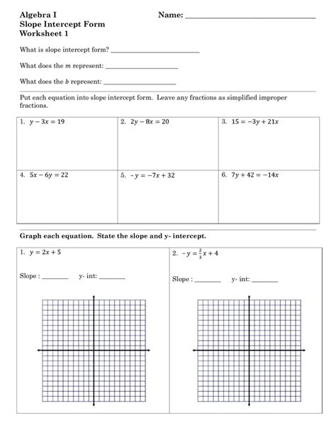 5 Ways To Master Slope Intercept Form Algebra 1