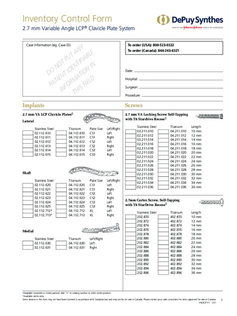 5 Ways To Optimize Synthes Small Ccch Inventory Control Form