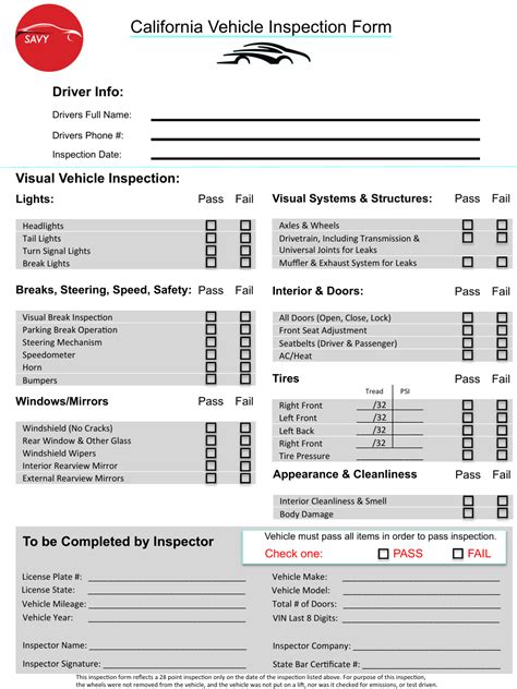 5 Ways To Pass California Vehicle Inspection Form