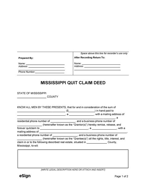 5 Ways To Use A Quitclaim Deed Form In Mississippi