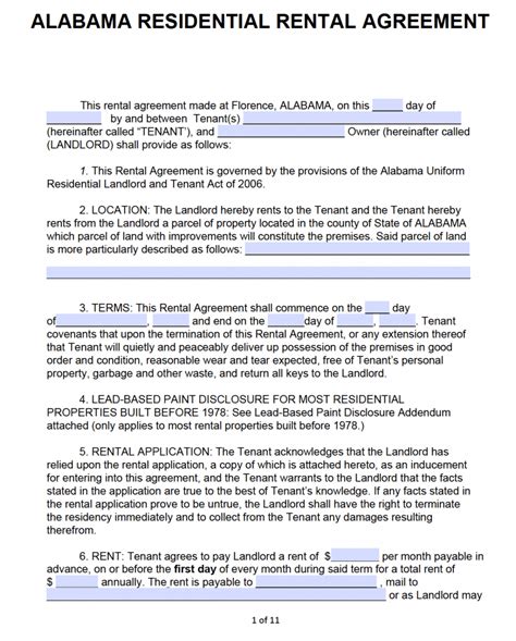 5 Ways To Use Alabama Residential Rental Agreement Form 401