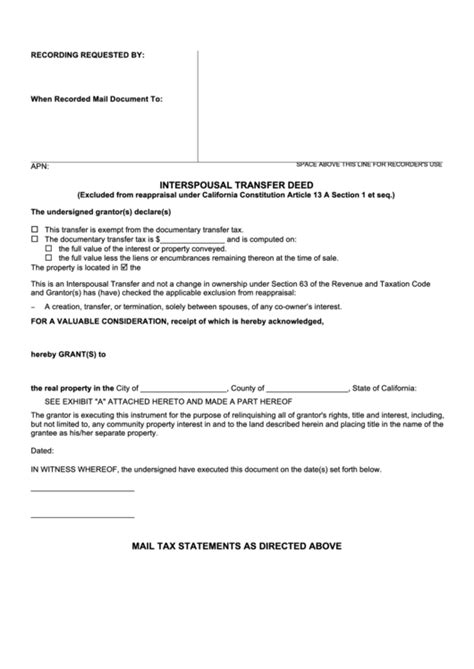 5 Ways To Use An Interspousal Transfer Deed Form