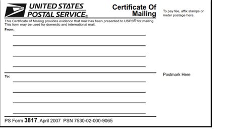 5 Ways To Use Certificate Of Mailing Form 3817