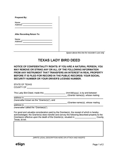 5 Ways To Use Texas Lady Bird Deed Form