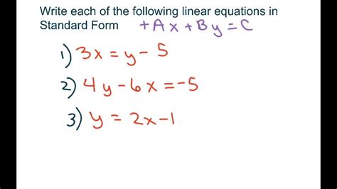 5 Ways To Write Equations In Standard Form