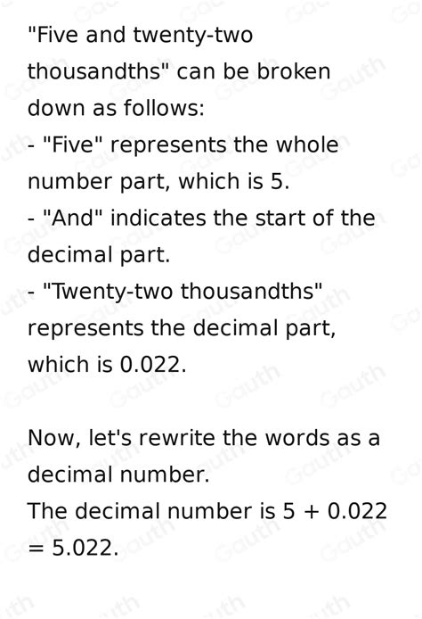 5.022 Thousandths In Decimal