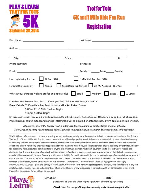 5k Run Registration Form Template Made Easy