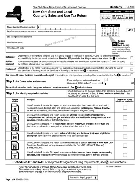 6 Steps To Complete Nys Sales Tax Form St-100