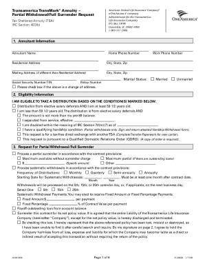 6 Steps To Fill Out Transamerica Surrender Form