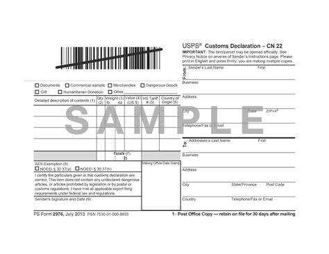 6 Tips For Filling Ps Form 2976 Customs Cn 22