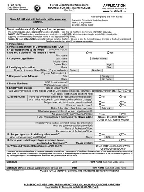 6 Ways To Fill Florida Doc Visitation Form Online