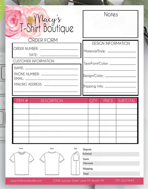 7 Custom Shirt Order Form Templates To Try