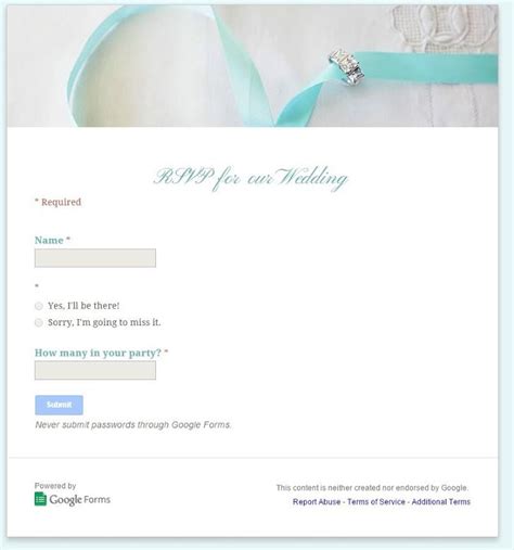 7 Easy Wedding Rsvp Google Form Templates