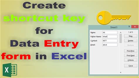 7 Essential Excel Data Entry Form Shortcut Keys