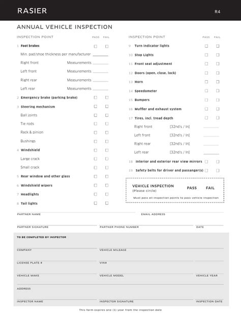 7 Essential Items On A Raiser Vehicle Inspection Form