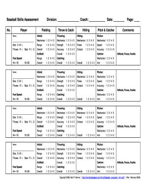 7 Essential Softball Tryout Evaluation Form Excel Templates