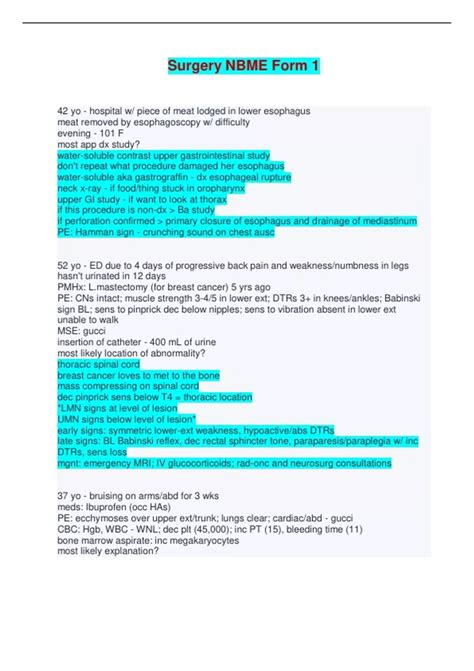 7 Essential Surgery Nbme Form 1 Answer Tips