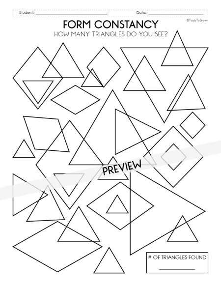 7 Form Constancy Worksheets For Kids To Master Shapes