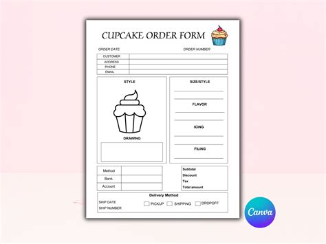 7 Free Cupcake Order Form Templates