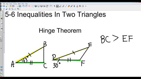 7 Practice Inequalities In Two Triangles