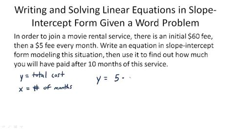 7 Slope Intercept Form Word Problems Solved