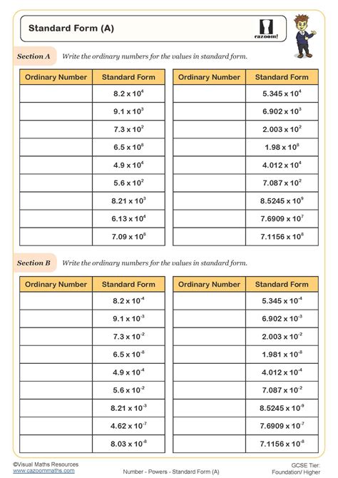 7 Standard Form Worksheets For Math Mastery