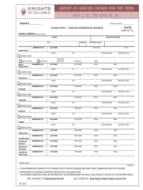 7 Steps To Complete Knights Of Columbus Form 185