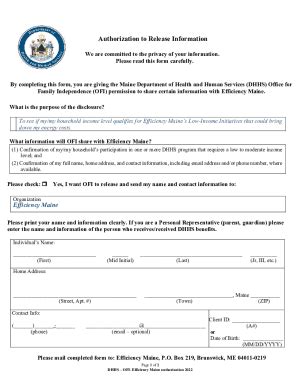 7 Steps To Complete The Maine Dhhs Release Of Information Form