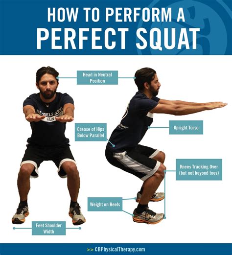 7 Steps To Perfect Squat Form Diagram