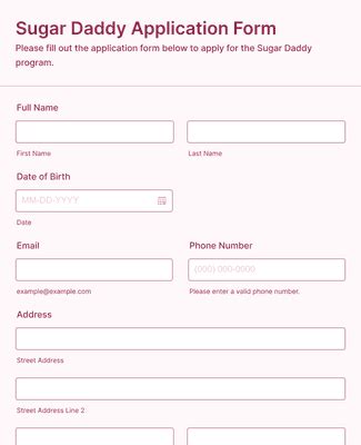 7 Sugar Daddy Application Form Jokes