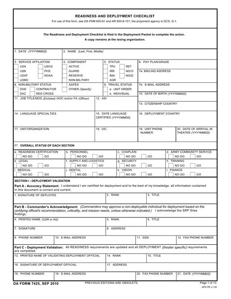 7 Ways To Fill Out Da Form 7425 Correctly