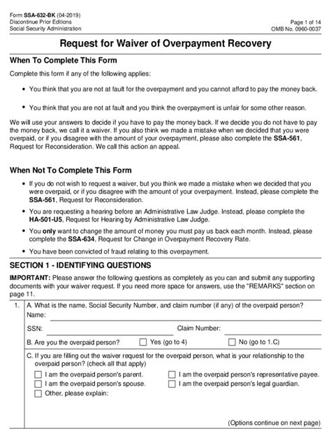 7 Ways To Fill Ssa 632 Bk Printable Form Easily