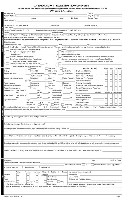 71b Appraisal Form: A Comprehensive Guide For Borrowers