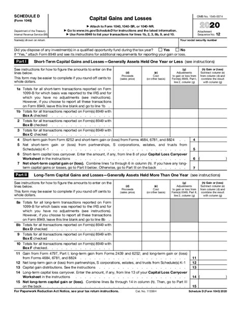 8 Tips To Fill Out Form Schedule D 1040