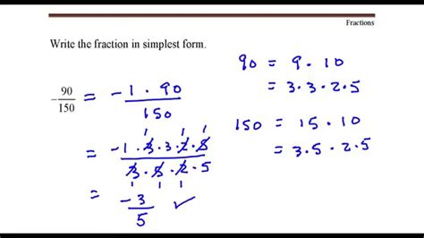 90 As A Fraction In Simplest Form