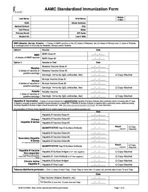 Aamc Standard Immunization Form: A Guide For Medical Students