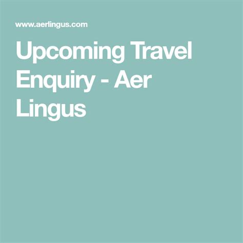 Aer Lingus Post Travel Enquiry Form: Get Help