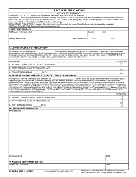 Af Form 1089: Everything You Need To Know