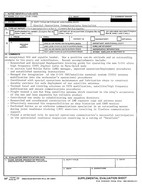 Af Form 1206 Bullet Examples And Writing Guide